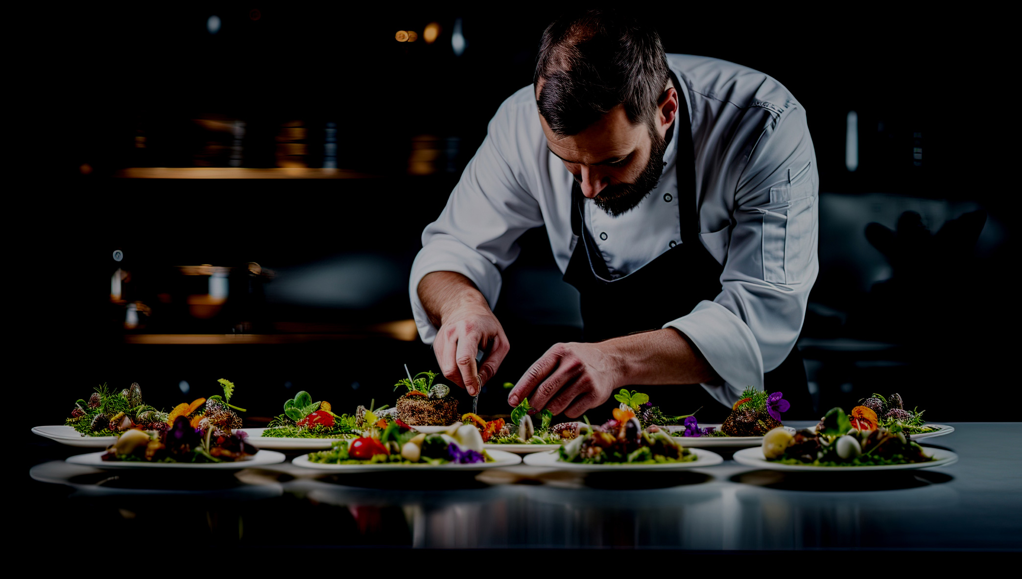 set table background with sauces and ingredients